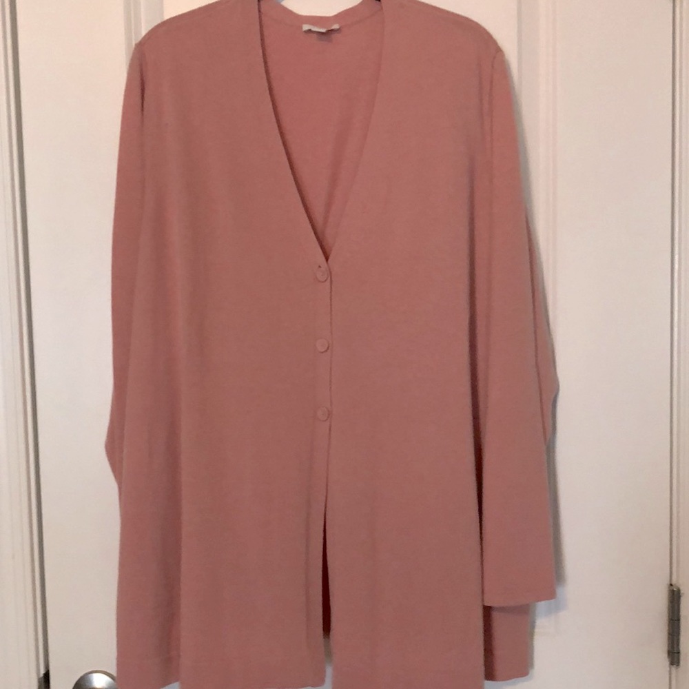 JJill dusty pink three button cardigan